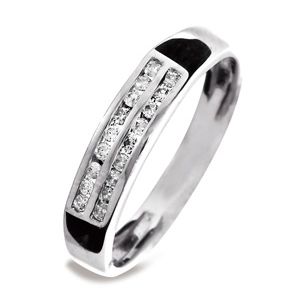 Diamond White Gold Ring - Eternity Double Row