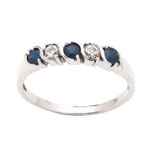 Sapphire and Diamond White Gold Ring