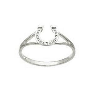 Diamond White Gold Ring - Horseshoe