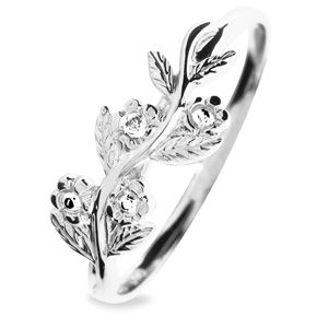 Diamond White Gold Ring - Flower