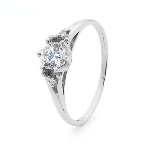 Cubic Zirconia CZ White Gold Ring