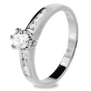 Diamond White Gold Ring - Engagement .50ct