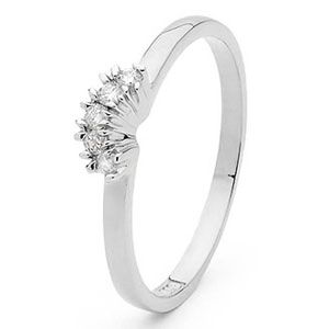 Diamond White Gold Ring - Eternity 5 Gem