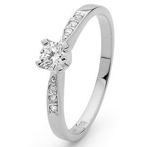 Diamond White Gold Ring - Engagement .30ct