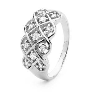 Diamond White Gold Ring - Dreamweaver Three Strand