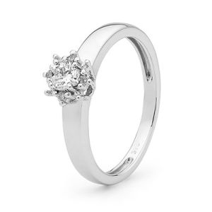 Diamond White Gold Ring - Solitaire Claw Set Engagement