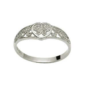 White Gold Ring - Heart