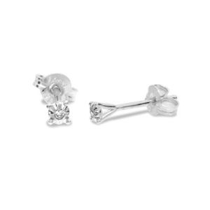 Diamond White Gold Earrings .01ct Stud