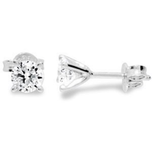 Diamond White Gold Earrings .075 Studs