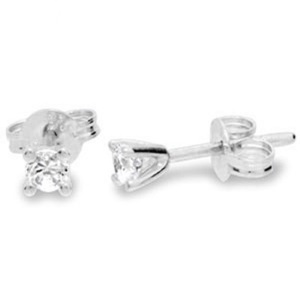 Diamond White Gold Earrings .15ct Round