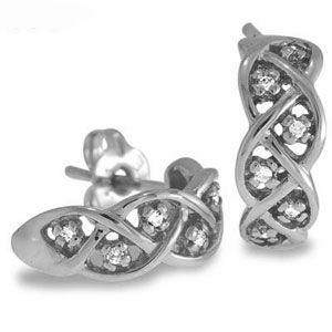 Diamond White Gold Earrings - Dreamweaver Plait