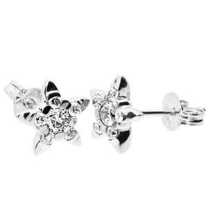 Diamond White Gold Earrings - Star