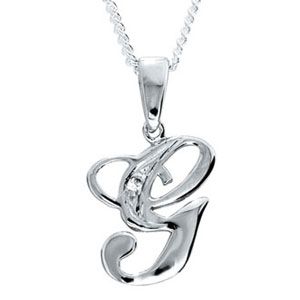 Diamond White Gold Pendant - G