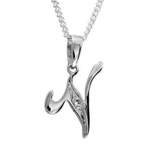 Diamond White Gold Pendant - V