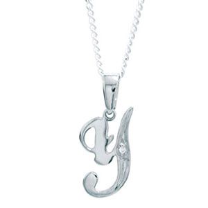 Diamond White Gold Pendant - Y