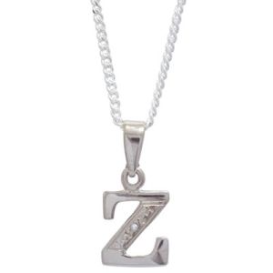 Diamond White Gold Pendant - Z Initial