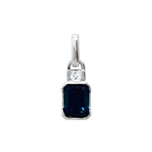 Black Sapphire and Diamond White Gold Pendant