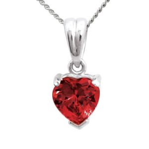 Ruby White Gold Pendant - Heart