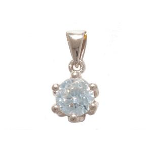 Cubic Zirconia CZ White Gold Pendant