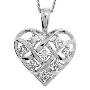 Diamond White Gold Pendant - Heart Dreamweaver