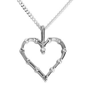 Diamond White Gold Pendant - 12 Diamonds