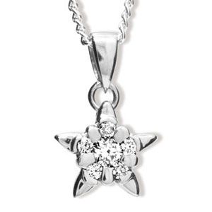 Diamond White Gold Pendant - Star