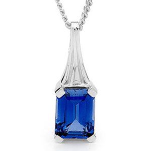 Sapphire White Gold Pendant