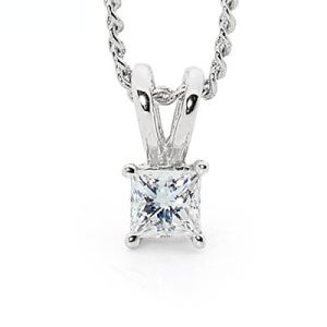 Diamond White Gold Pendant .10ct Square