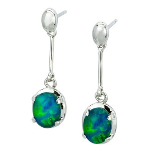 Opal Silver Earrings - Drop