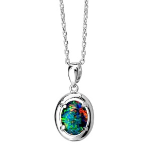 Opal Silver Pendant