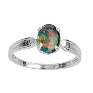 Opal Silver Ring - 8x6mm