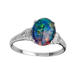 Opal Silver Ring - 10x8m