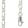Silver Bracelet - Figaro 1+1 Chain 3.0mm x 19cm