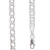 Silver Bracelet - Double Long Curb Chain 19cm