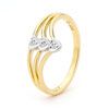 Diamond Gold Ring - Heart Triplet