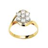 Cubic Zirconia CZ Gold Ring - Flower Swirl