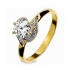 Cubic Zirconia CZ Gold Ring - Swirl