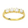 Cubic Zirconia CZ Gold Ring - Bar Set