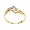 Diamond Gold Ring - Heart Double