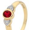 Ruby and Diamond Gold Ring - Heart