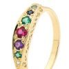 Multicolour Diamond Emerald Amethyst Ruby Sapphire and Topaz Gold Ring