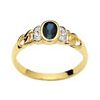 Sapphire and Diamond Gold Ring - Bezel
