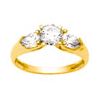 Cubic Zirconia CZ Gold Ring - Trilogy 3 Stone