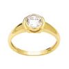 Cubic Zirconia CZ Gold Ring - Double Bezel