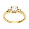 Cubic Zirconia CZ Gold Ring - Princess Trilogy