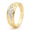 Diamond Gold Ring - Filigree Celtic Band Size S