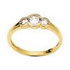 Cubic Zirconia CZ Gold Ring - Trilogy