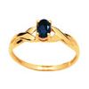Black Sapphire Gold Ring - Twist