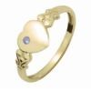 Sapphire Gold Ring - Heart Signet Size I
