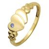 Sapphire Gold Ring - Hearts Size O